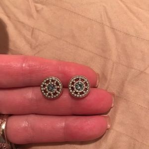 Brighton Jewelry - Silver earrings with blue center stone. NWOT Brighton Jewelry - Silver earrings with blue center stone. NWOT